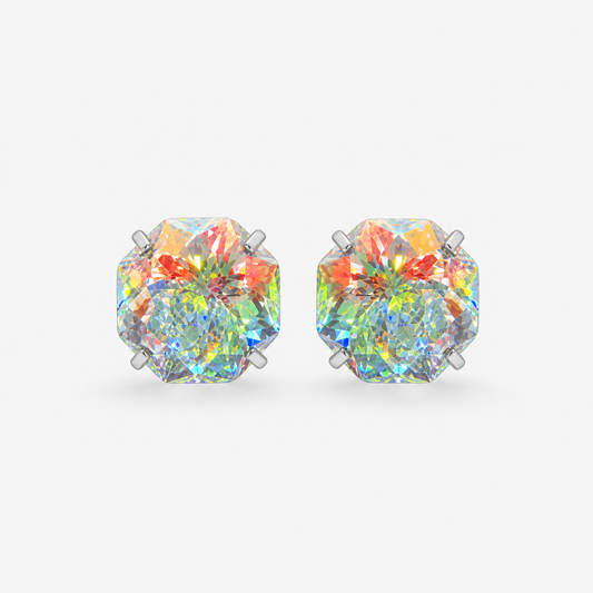 Crystal Kaleidoscope AB Firework-Cut Zircon Stud Earrings