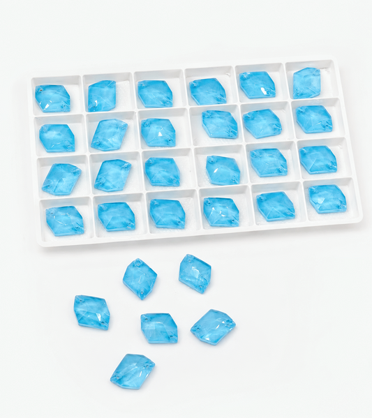 AAA Glass Ice Blue Neon Cosmic Shapes