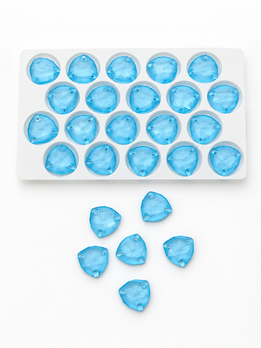 AAA Glass Ice Blue Neon Trilliant Shapes