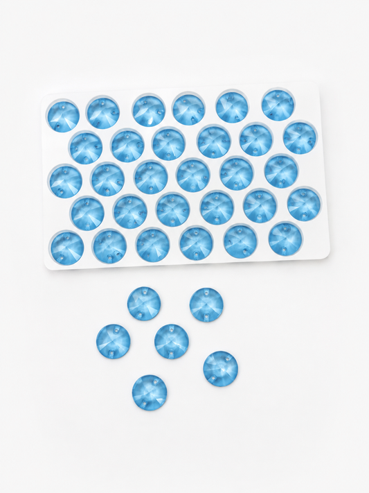 AAA Glass Ice Blue Neon Round Rivoli Shapes
