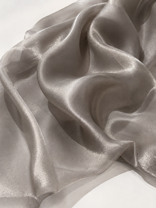 Grey Shimmer Chiffon