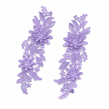 MM032 1 Pair 3D Embroidered Flower Lace