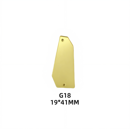 50 PCS Gold Champange Colour Acrylic Mirror Sew On Rhinestones