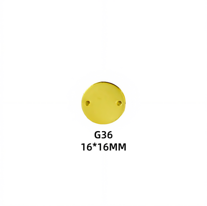 50 PCS Gold Champange Colour Acrylic Mirror Sew On Rhinestones