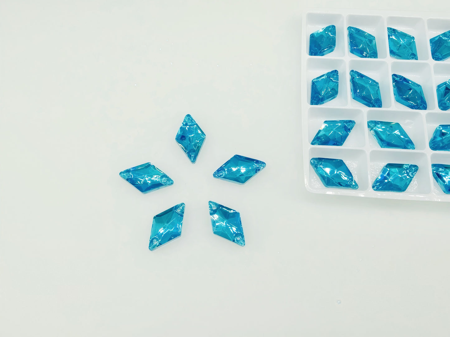 Aquamarine Rhombus Sew On Rhinestone