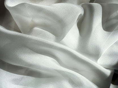 Pure White Shimmer Chiffon