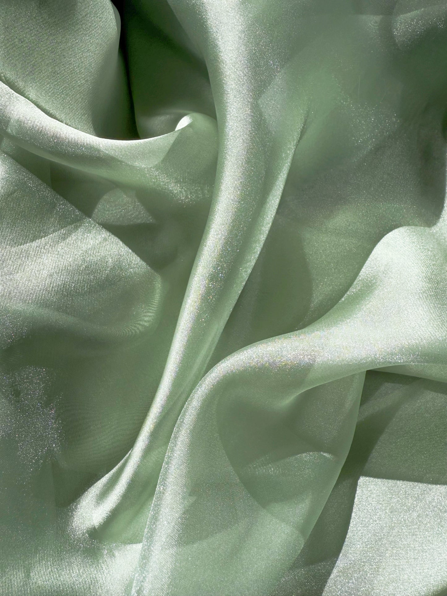 Mint Green Shimmer Chiffon