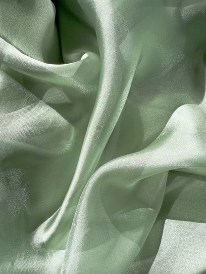 Mint Green Shimmer Chiffon