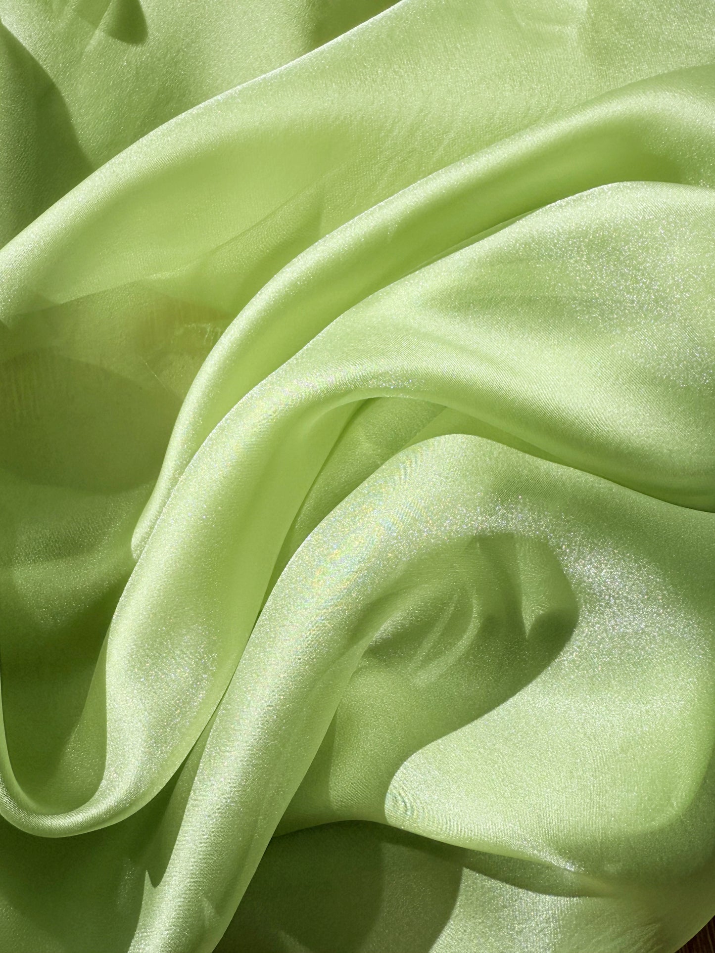 Lt. Apple Green Shimmer Chiffon