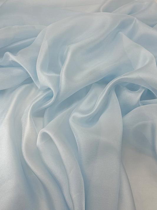 Baby Blue Shimmer Chiffon