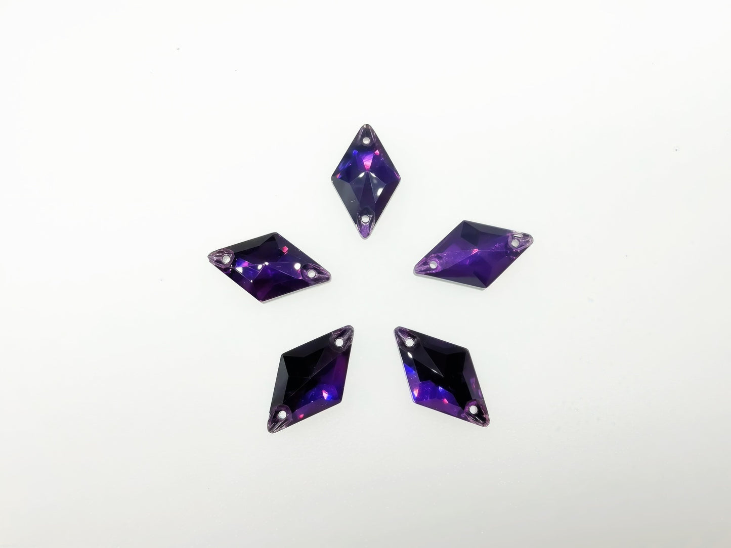 Dk. Amethyst Rhombus Sew On Rhinestone