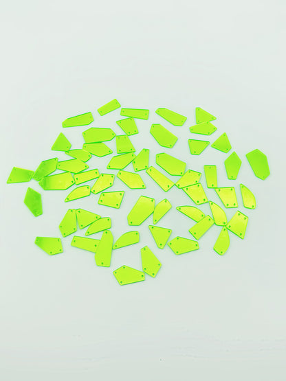 mixed shapes colors acrylic mirror sew on rhinestones
