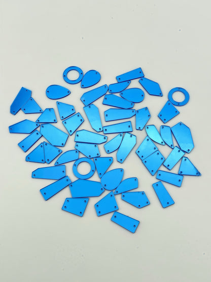 mixed shapes colors acrylic mirror sew on rhinestones