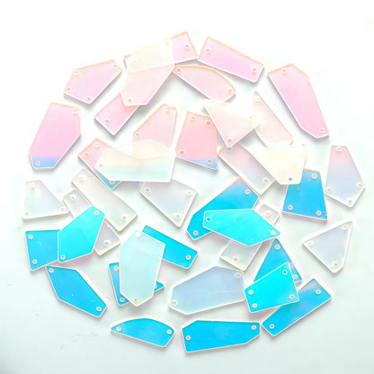 mixed shapes colors acrylic mirror sew on rhinestones
