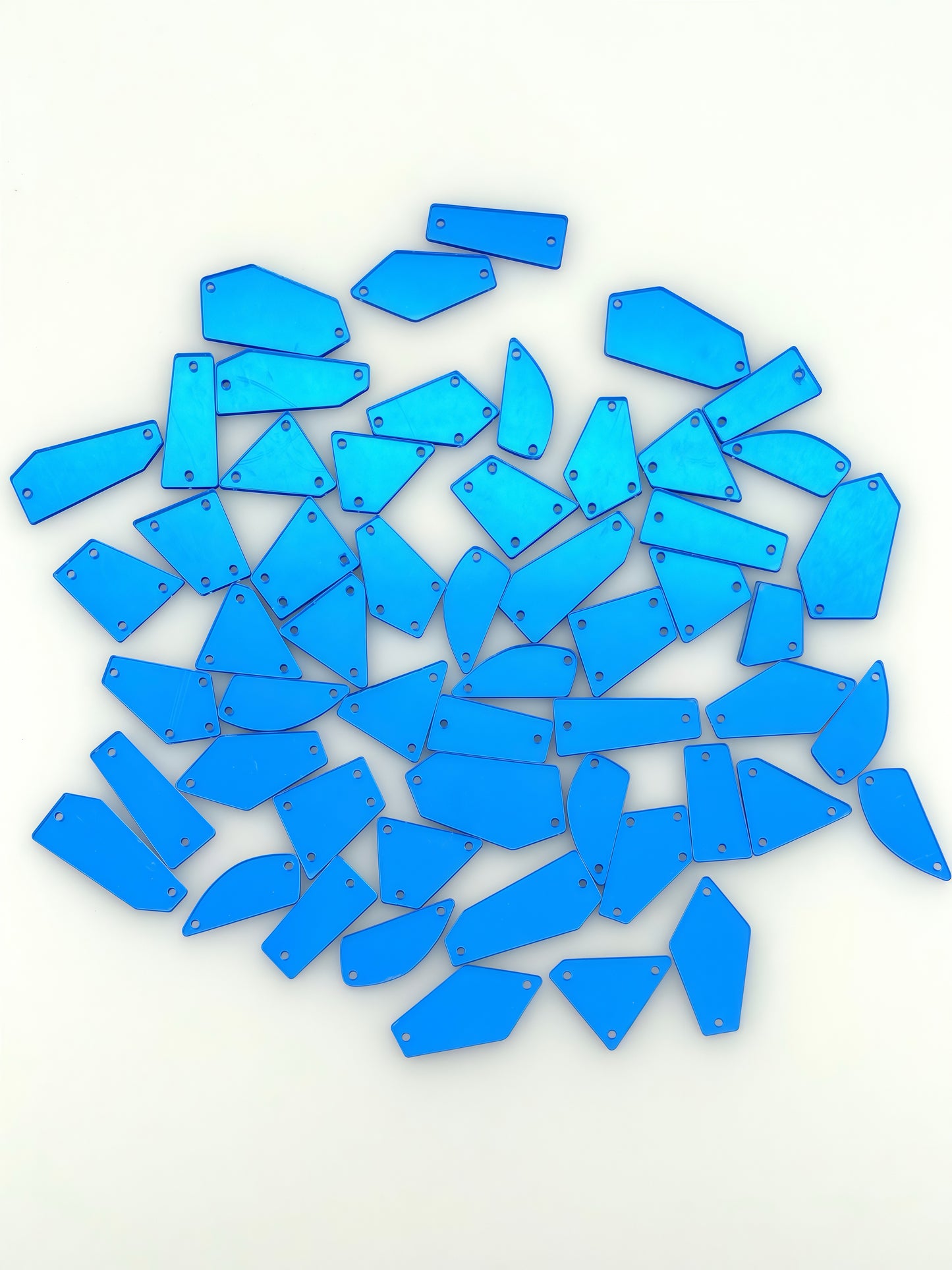 mixed shapes colors acrylic mirror sew on rhinestones