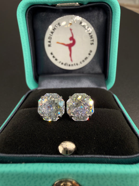 Transparent AB Firework-Cut Zircon Stud Earrings