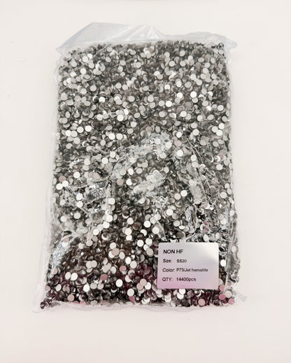 Jet Hematite Bulk Package Glass Rhinestones