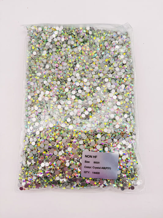 Crystal AB Bulk Package Glass Rhinestones