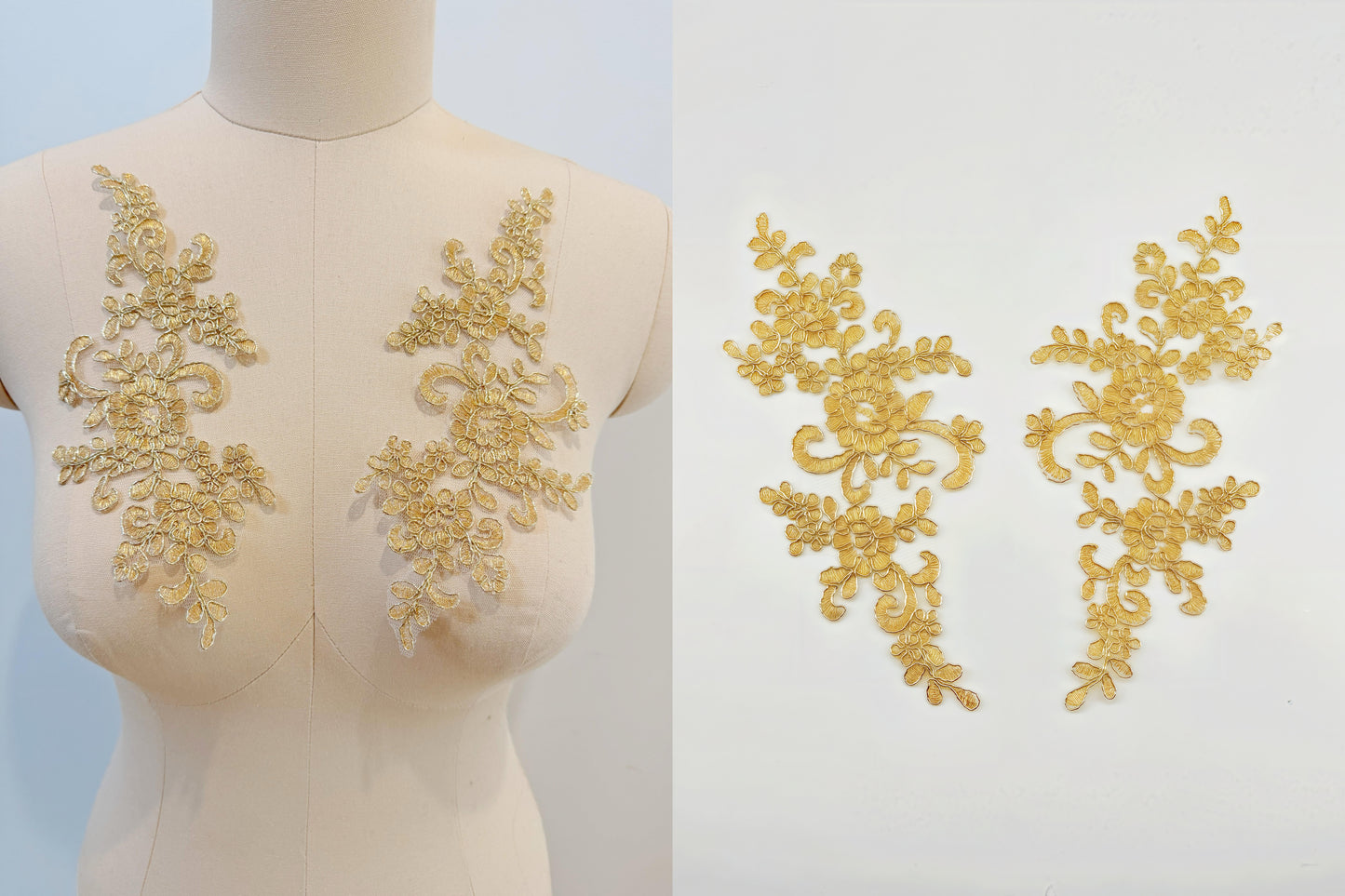 MM013 1 Pair Embroidered Applique