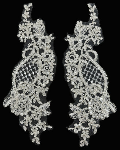 MM001 1 Pair Luxury Elegant Embroidery Lace Fabric Patch Lace Applique