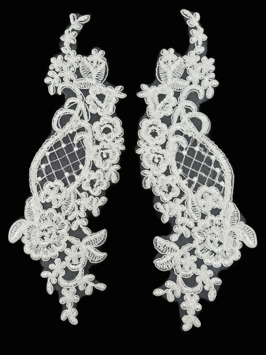 MM001 1 Pair Luxury Elegant Embroidery Lace Fabric Patch Lace Applique