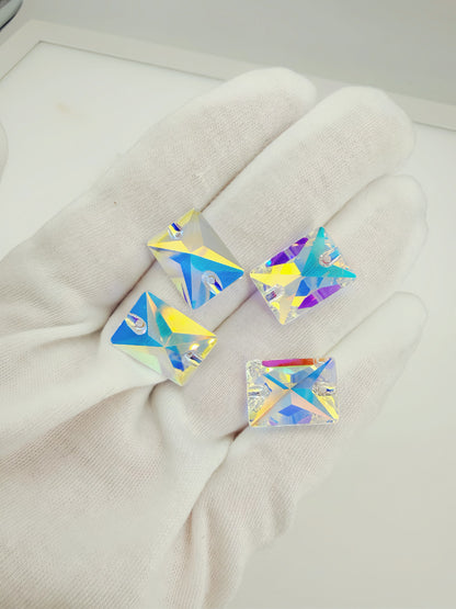 K9 Transparent Clear AB Fat Rectangle Shapes