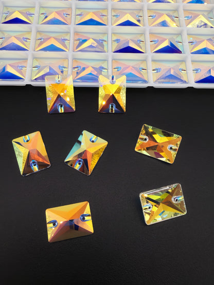 K9 Transparent Clear AB Fat Rectangle Shapes