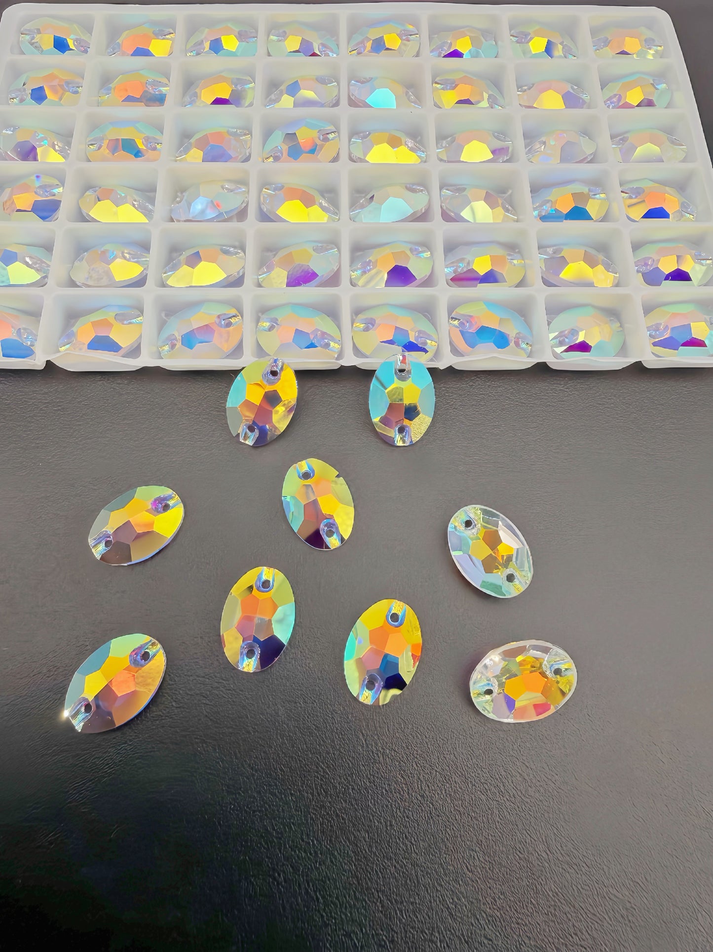 K9 Transparent Clear AB Oval Shapes