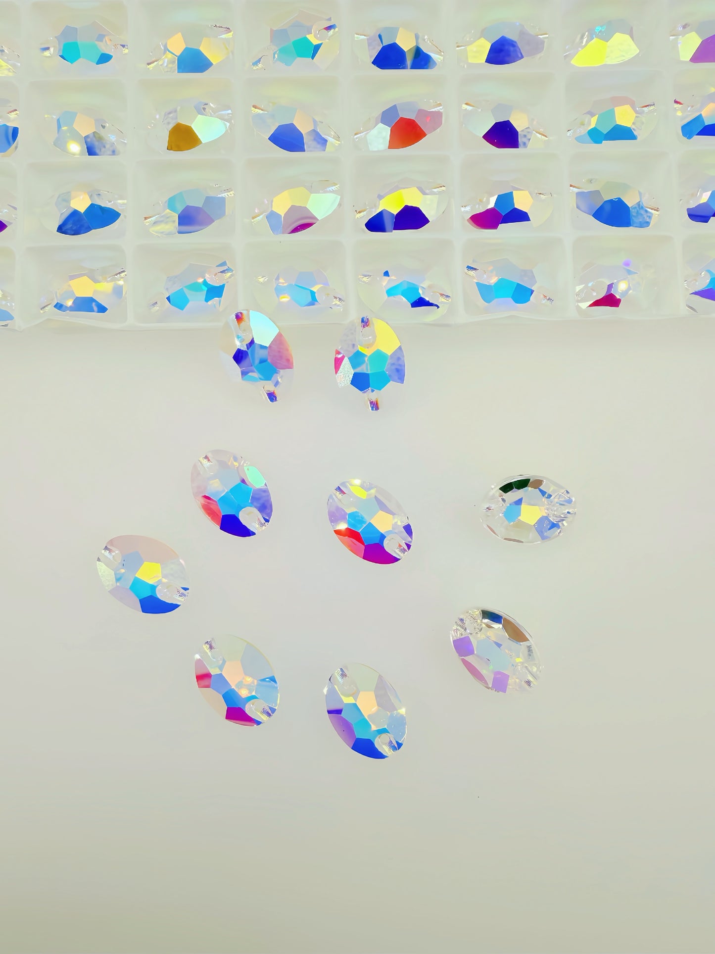 K9 Transparent Clear AB Oval Shapes