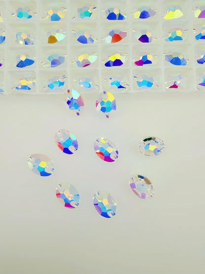 K9 Transparent Clear AB Oval Shapes