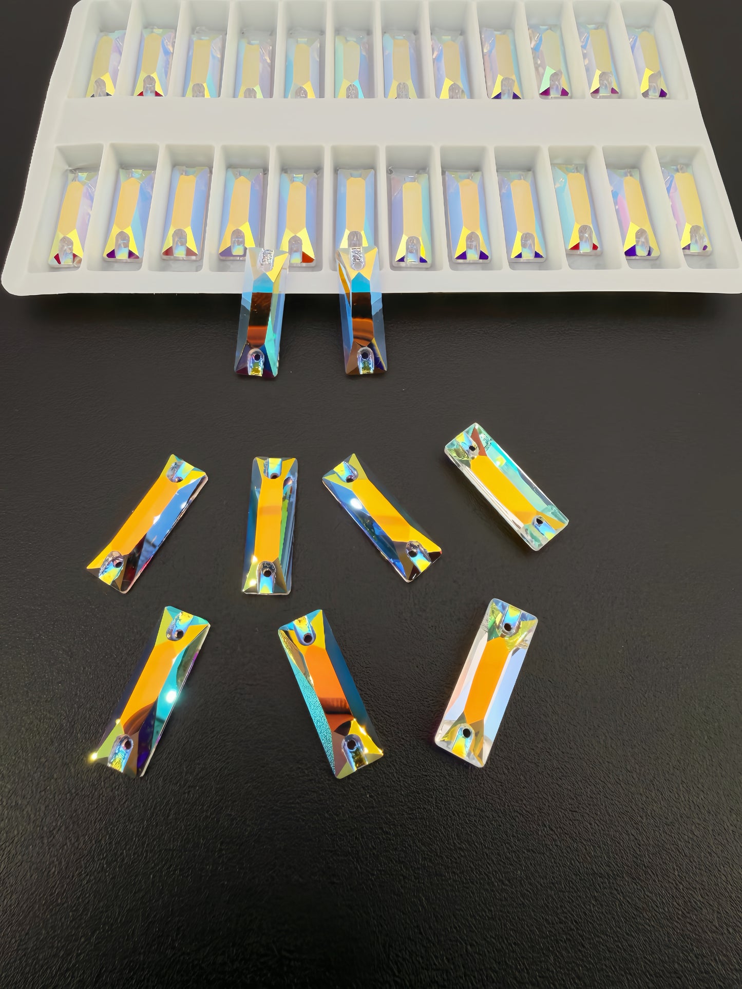 K9 Transparent Clear AB Baguette Shapes