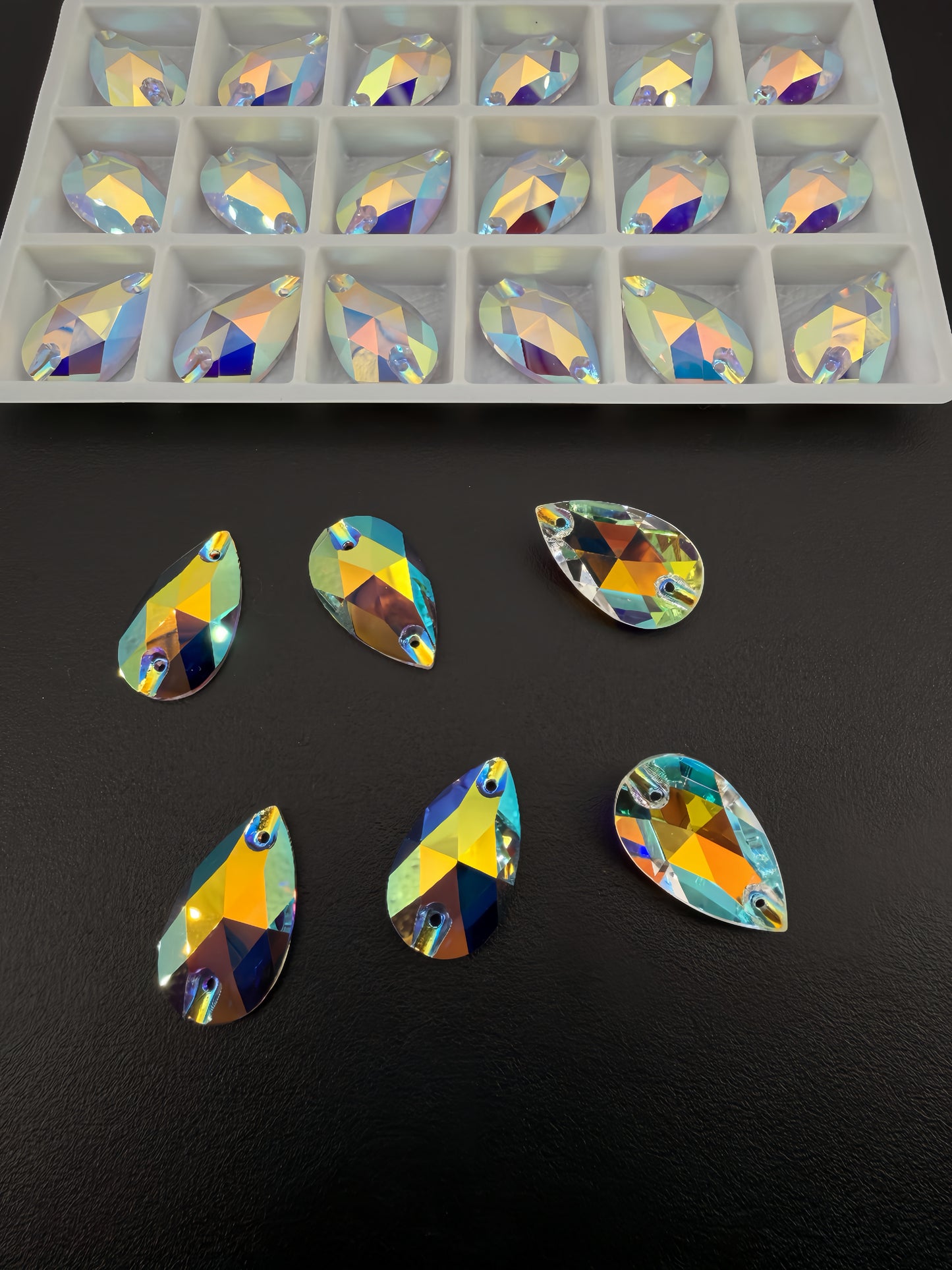 K9 Transparent Clear AB Teardrop Shapes