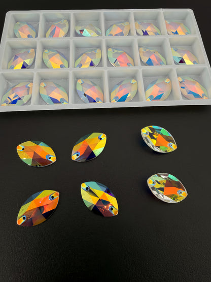 K9 Transparent Clear AB Horse Eye Shapes