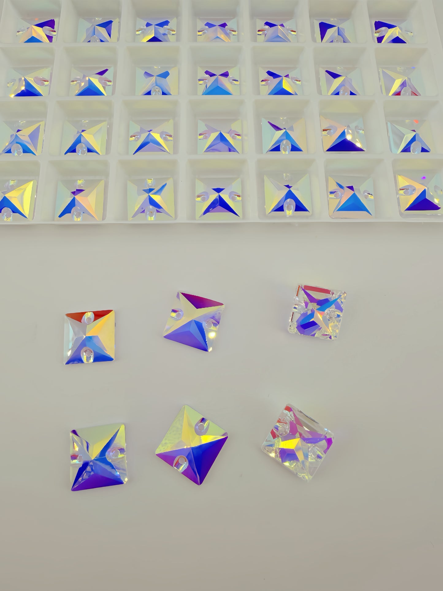 K9 Transparent Clear AB Square Shapes