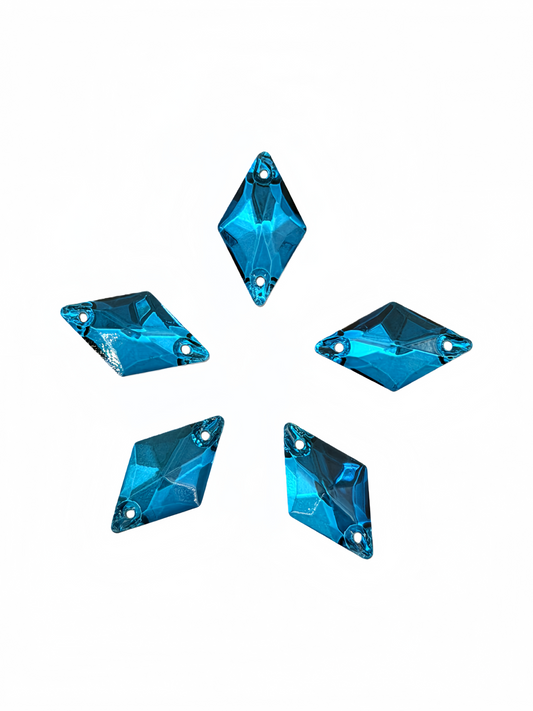 Peacock Blue AAA Glass Rhombus Shapes