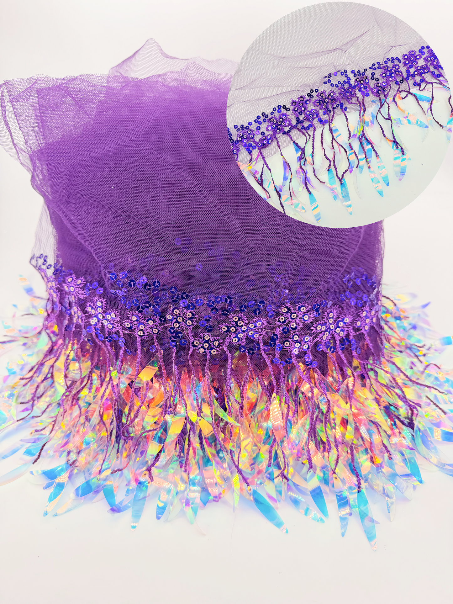 Sequin Tassel Mesh Tassels Fringe Decor Lace