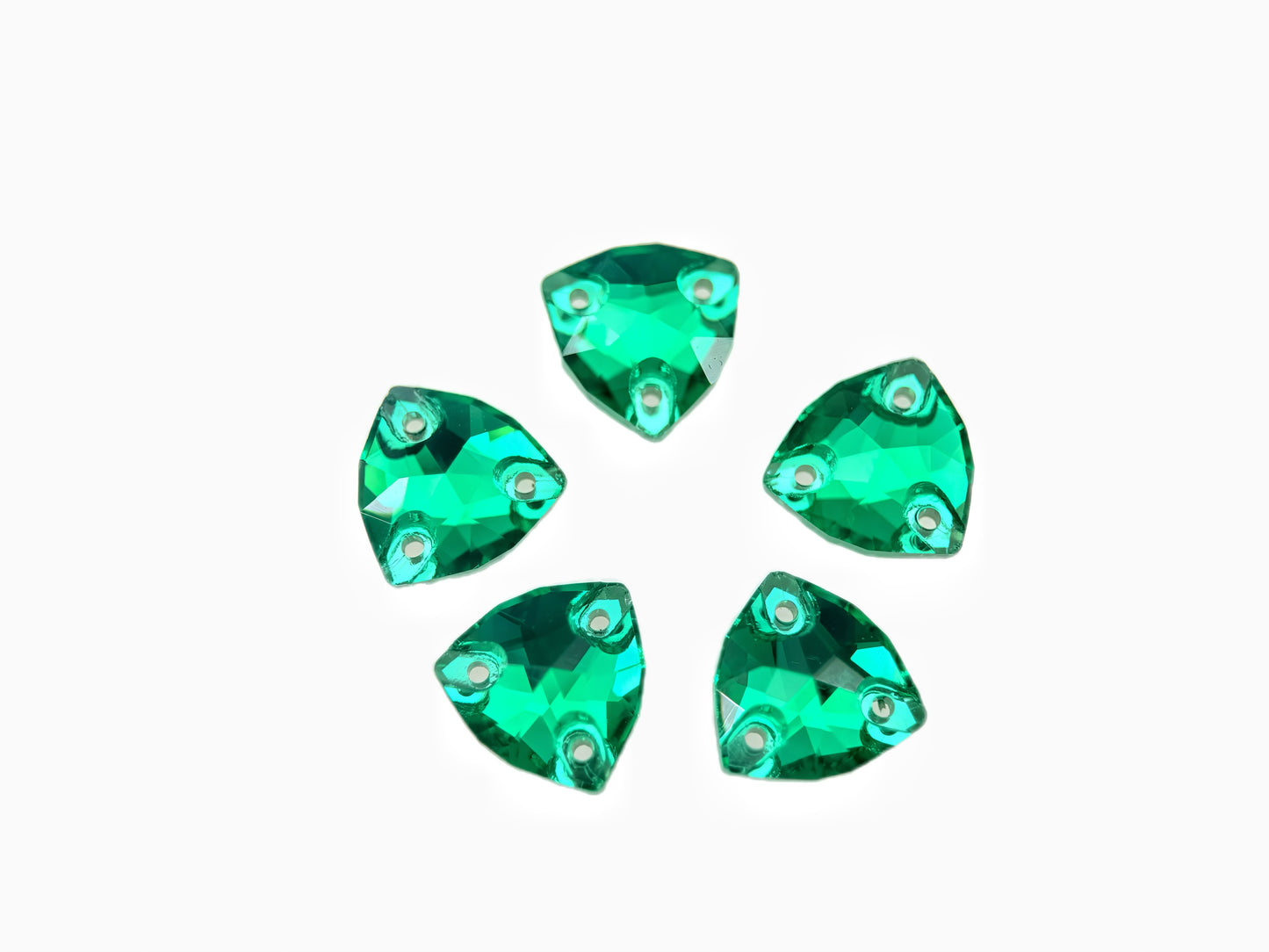 emerald trilliant sew on rhinestones CRYSTAL