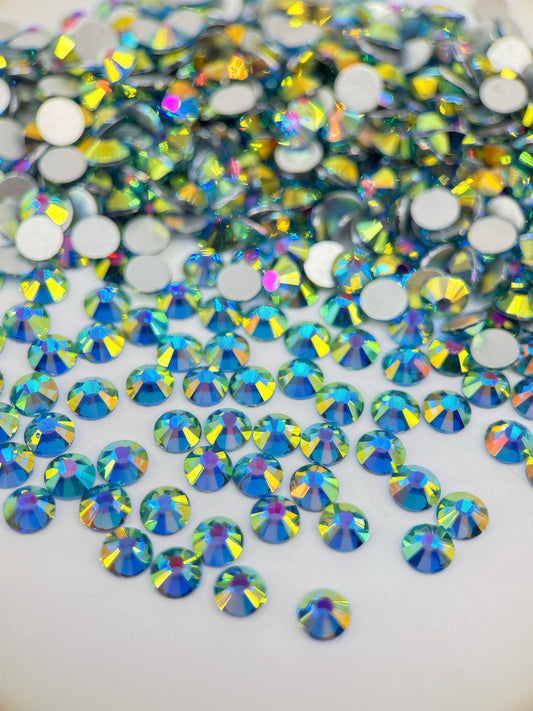 Magic Peacock Blue Flatback Non Hotfix Rhinestones