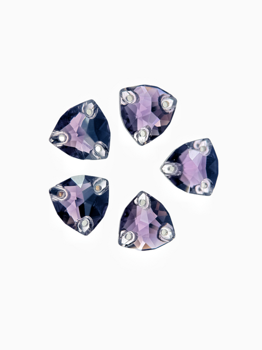 amethyst trilliant sew on rhinestones CRYSTAL