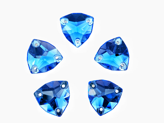 sapphire trilliant sew on rhinestones CRYSTAL