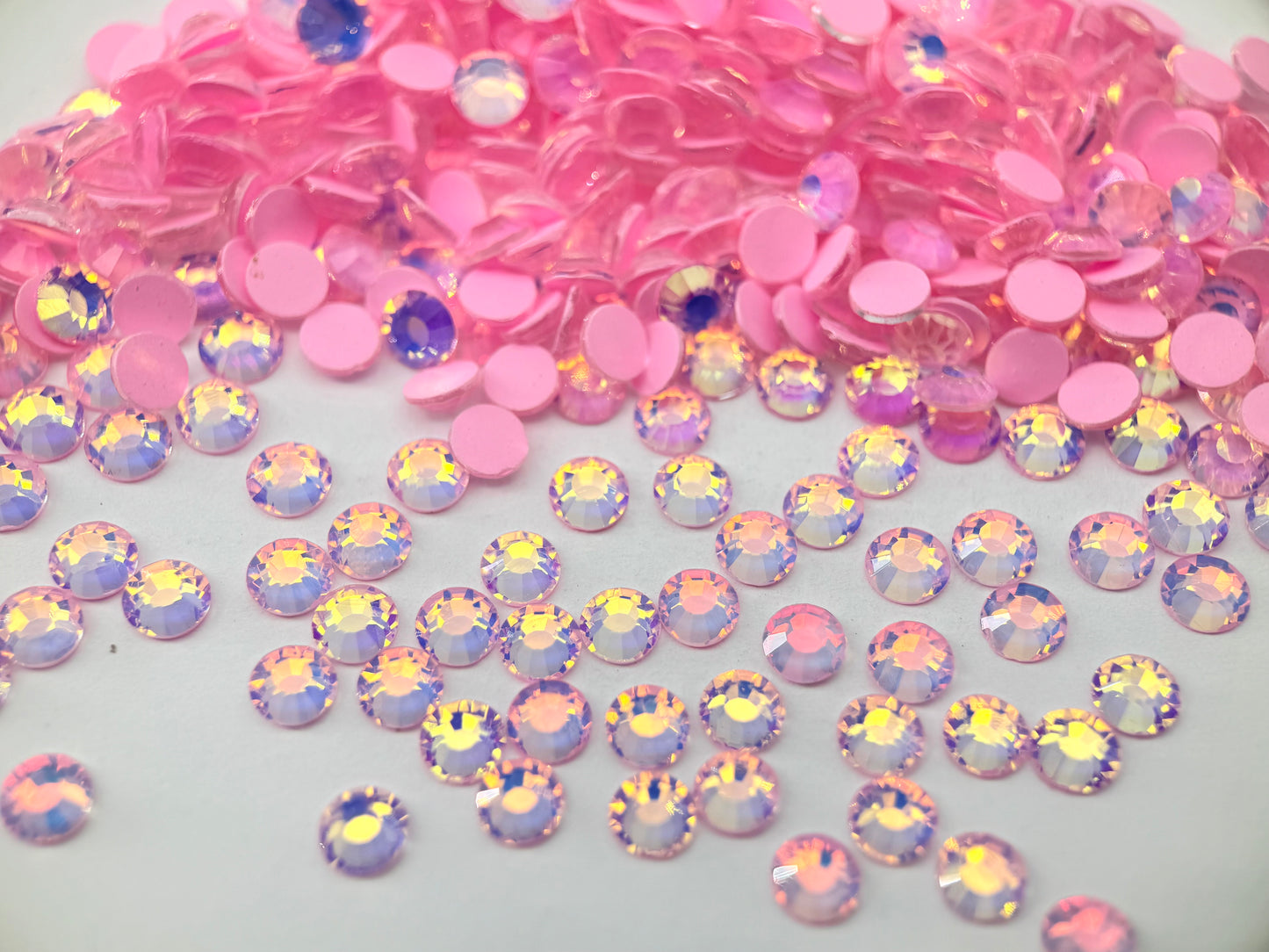 lt.pink luminous opal Flatback Non Hotfix Rhinestones