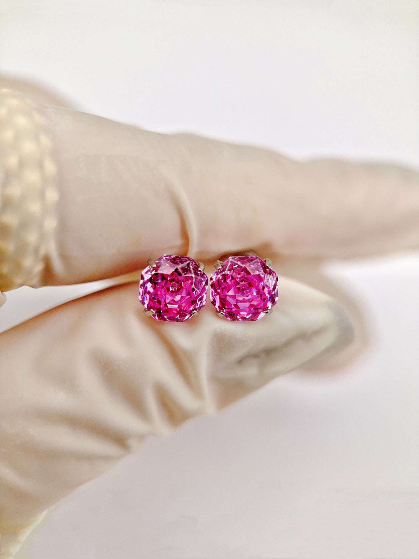 DRAGON FRUIT Rose-Cut Zircon Stud Earrings