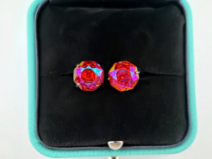 ruby thorn Rose-Cut Zircon Stud Earrings