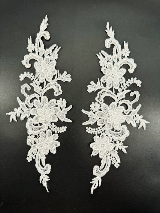 1 pair 3D Flower Embroidery Patch Lace