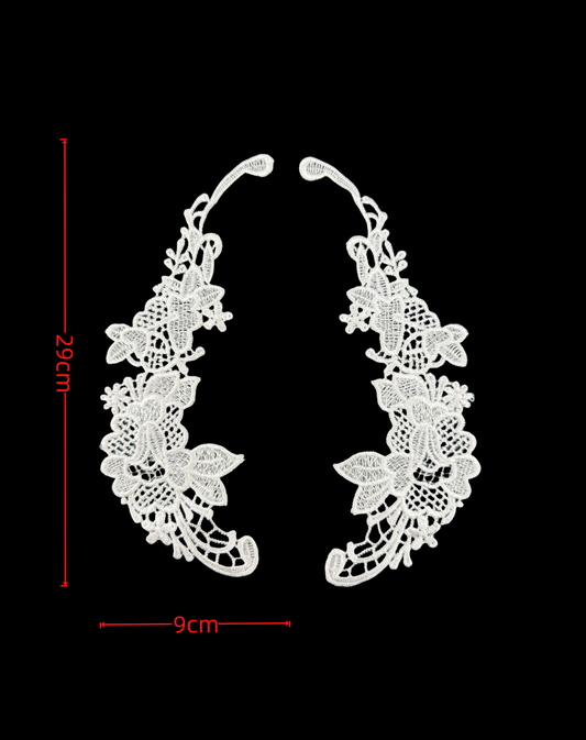 1 pair Flower Embroidery Patch Lace