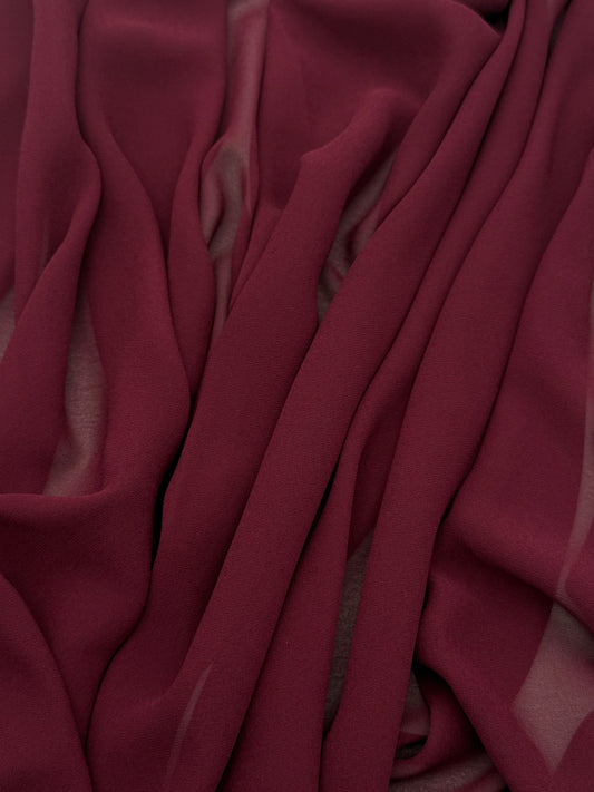 Wine Red Radiant Chiffon