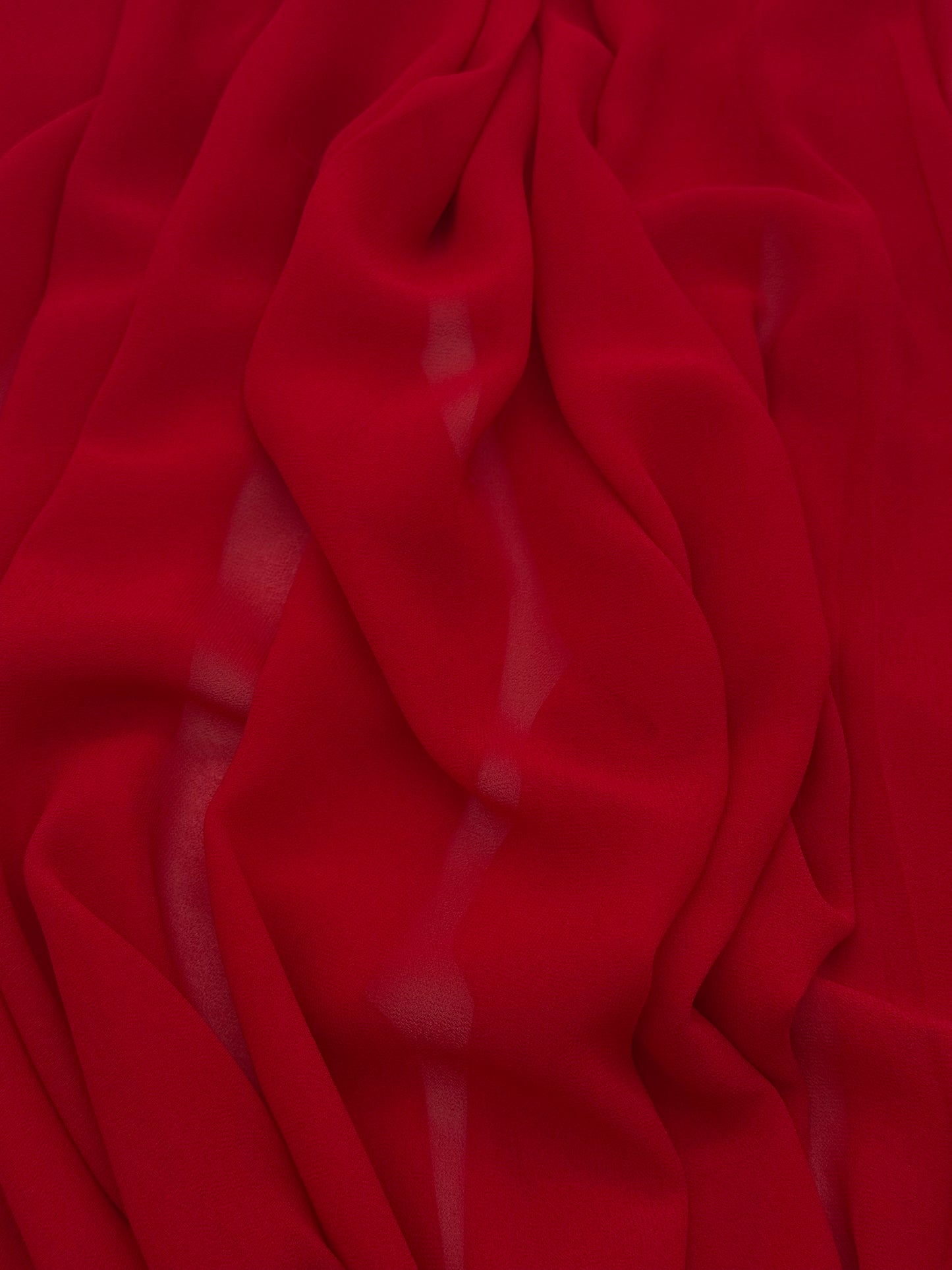 Deep Red Radiant Chiffon
