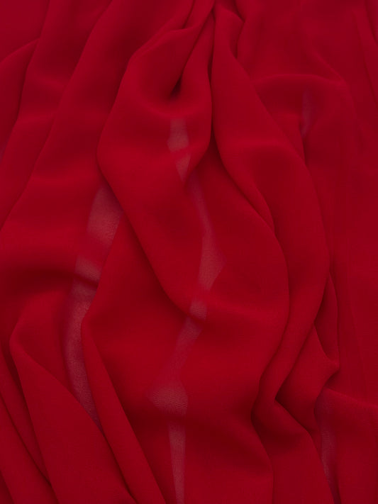 Deep Red Radiant Chiffon