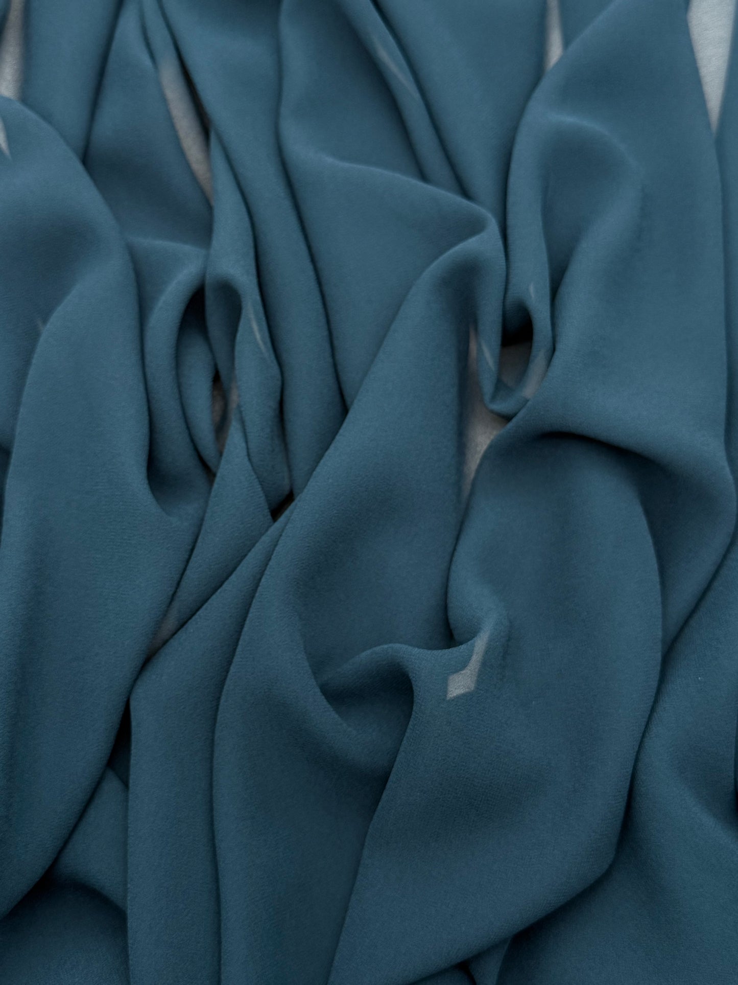 Dark Teal Blue Radiant Chiffon