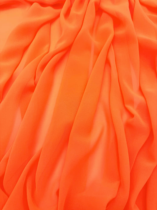 Orange Neon Radiant Chiffon
